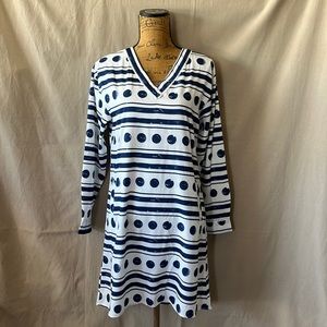 Lightweight striped/polk-a-dot dress